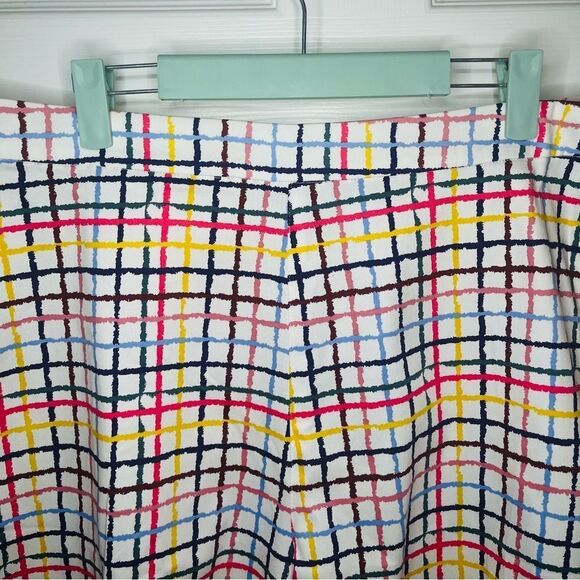 Modcloth High Waist Party Streamers Shorts Blue Pink Rainbow Plaid 12 NWT - Picture 7 of 12